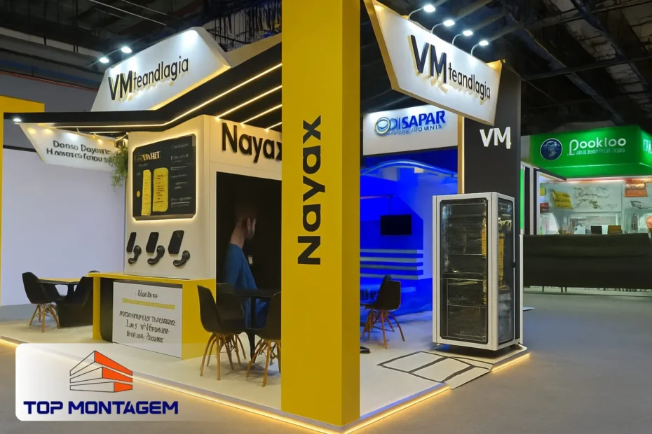 Estande da VM Tecnologia na ABF 2025 com projeto da Top Montagem