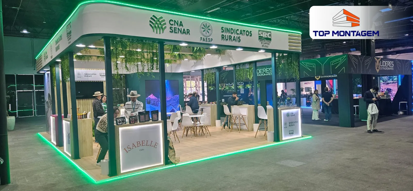 Montagem de estandes criativos e funcionais para eventos de alto impacto