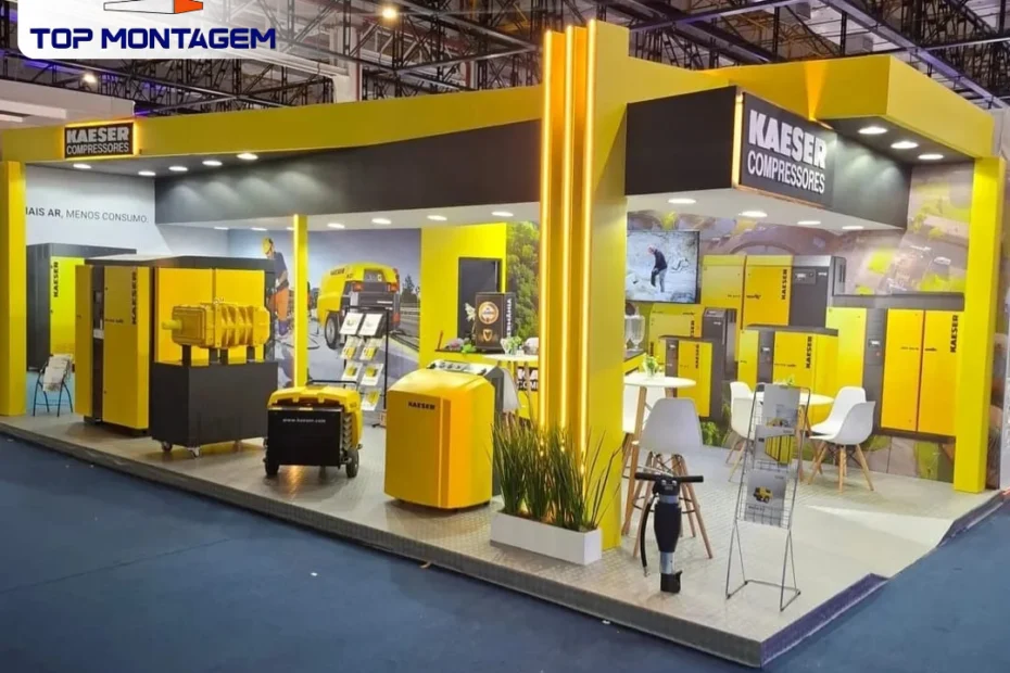 Estande personalizado da Top Montagem na Fenasan 2024 com design inovador e impacto visual